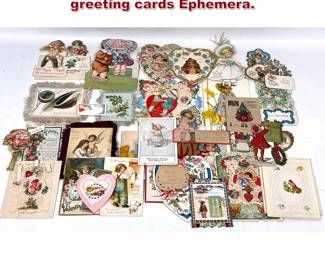 Lot 2347 Large grouping of Victorian greeting cards Ephemera.