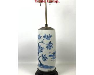 Lot 1872 Chinese Porcelain Blue and white Table Lamp.