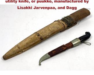 Lot 2177 2pcs blades. Small fixedblade utility knife, or puukko, manufactured by Lisakki Jarvenpaa, and Dagg