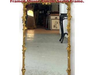 Lot 1767 Gilt Rococo style Rectangular Framed Mirror. Foliate Scroll Frame.