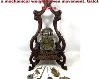 Lot 1751 Antique French lantern clock with a mechanical weightdriven movement. Galot Beville.
