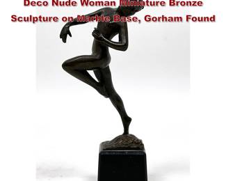 Lot 1951 Small Haynsworth Baldrey Art Deco Nude Woman Miniature Bronze Sculpture on Marble Base, Gorham Found