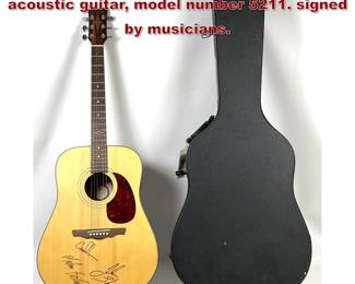 Lot 1794 Alvarez Regent series dreadnought acoustic guitar, model number 5211. signed by musicians.