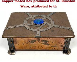 Lot 1923 British Arts and Crafts silver and copper footed box produced for St. Dunstan Ware, attributed to th
