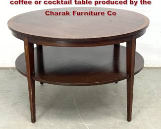 Lot 1719 Circular Federal Revival style coffee or cocktail table produced by the Charak Furniture Co