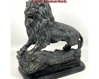 Lot 1980 Cast Bronze sculpture of Roaring Lion. Unmarked.