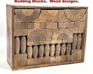 Lot 2247 Late 19th Century Architectural Building Blocks. Wood designs.