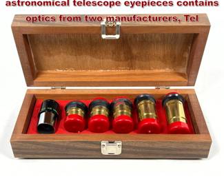 Lot 2236 set of six professional astronomical telescope eyepieces contains optics from two manufacturers, Tel