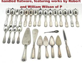 Lot 2125 28pcs American silver and silverhandled flatware, featuring works by Robert and William Wilson of P