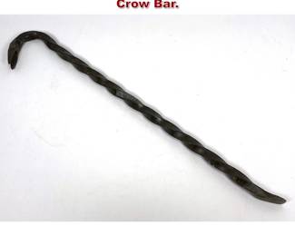 Lot 1804 Antique Hand Forged Twisted Iron Crow Bar.
