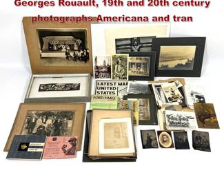Lot 2351 Mixed Lot ephemera And Photos. Georges Rouault, 19th and 20th century photographs Americana and tran