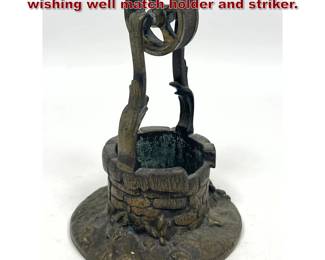 Lot 1926 Susse Freres bronze miniature wishing well match holder and striker.