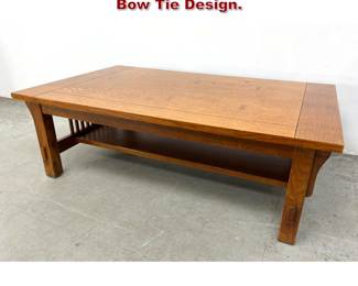 Lot 1746 Arts and Crafts style Coffee Table. Bow Tie Design.