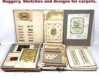 Lot 2367 Large Lot George J. Wells for The Ruggery. Sketches and designs for carpets.