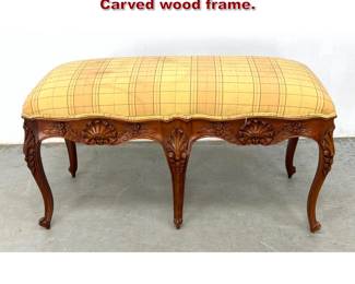 Lot 1793 French Louis XV style 6 leg bench. Carved wood frame.