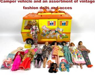 Lot 2342 Mattel Barbie Collection Country Camper vehicle and an assortment of vintage fashion dolls and acces