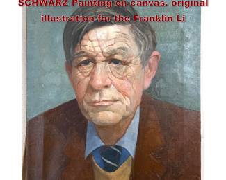 Lot 2200 Portrait of WH Auden By DANIEL SCHWARZ Painting on canvas. original illustration for the Franklin Li