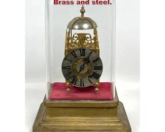 Lot 1978 Antique Lantern Clock. English Brass and steel.