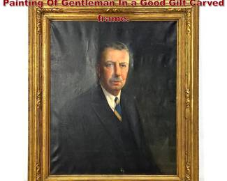Lot 1968 Vintage CZ Fox Formal Portrait Painting Of Gentleman In a Good Gilt Carved frame.