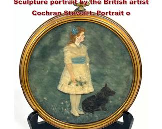 Lot 2074 Polychrome wax relief miniature Sculpture portrait by the British artist Cochran Stewart. Portrait o