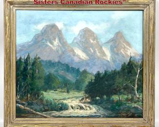 Lot 2029 FRED PYE Oil Painting Three Sisters Canadian Rockies