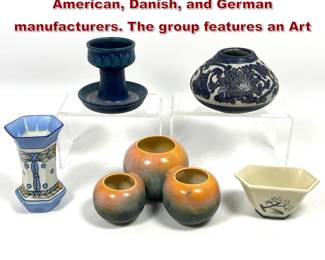 Lot 2231 5pcs Ceramic Objects. English, American, Danish, and German manufacturers. The group features an Art