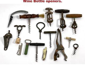 Lot 2260 16 Antique Vintage Corkscrews. Wine Bottle openers.