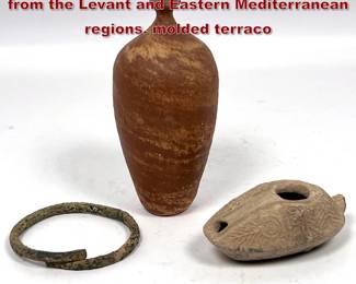 Lot 2007 3pcs ancient artifacts originating from the Levant and Eastern Mediterranean regions. molded terraco