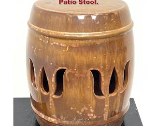 Lot 1833 Chinese Ceramic Glazed Garden Patio Stool.
