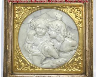 Lot 2079 Antique High Relief Wax Plaque Sculpture. Edward William Wyon Style.