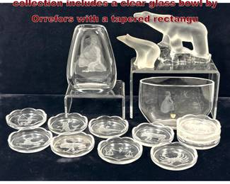 Lot 2316 European Crystal Lot. The collection includes a clear glass bowl by Orrefors with a tapered rectangu