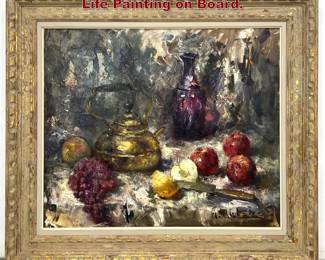 Lot 1909 Albert Ruben Impressionist Still Life Painting on Board.