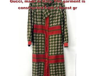 Lot 2272 Vintage maxilength shirt dress by Gucci, made in Italy. The garment is constructed from a forest gr