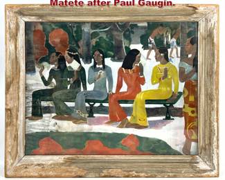 Lot 1756 Mixed Media Painting Study Of TA Matete after Paul Gaugin.