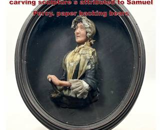Lot 2076 Antique deep wax relief portrait carving sculpture s attributed to Samuel Percy. paper backing bears