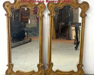 Lot 1742 Pair of tall vertical wall mirrors in the Rococo Revival style.
