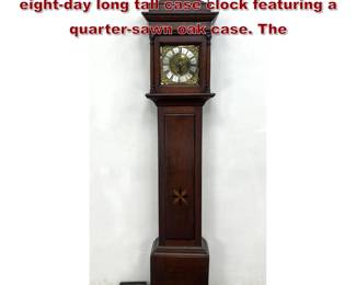 Lot 1732 Antique Wm Hazelcline Georgian eightday long tall case clock featuring a quartersawn oak case. The