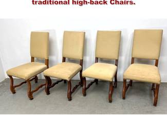 Lot 1822 Set 4 Henredon Furniture traditional highback Chairs.