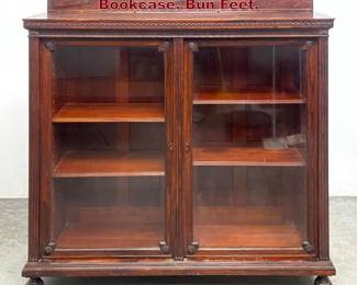Lot 1716 Antique Rosewood 2 Door Bookcase. Bun Feet.