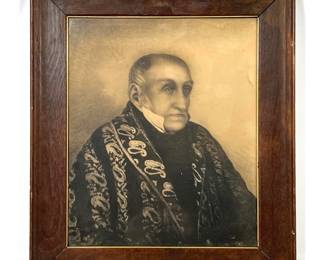 Lot 1757 Folk art portrait of a gentleman