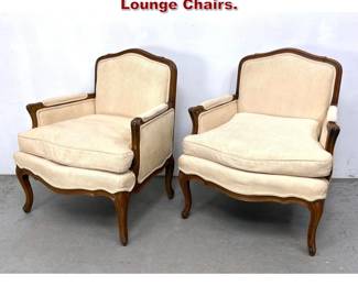 Lot 1704 Pair Baker Fruitwood Bergeres Lounge Chairs.
