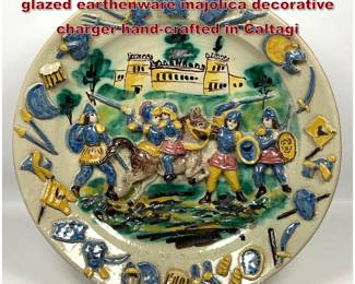 Lot 1904 Large Salvatore and Mario tinglazed earthenware majolica decorative charger handcrafted in Caltagi