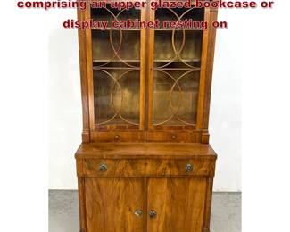 Lot 1801 Mid19thcentury twopiece Cabinet comprising an upper glazed bookcase or display cabinet resting on