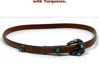 Lot 2285 Pat Areias Western Belt. Sterling with Turquoise.