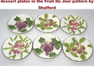 Lot 2245 Set of 6 Glazed earthenware dessert plates in the Fruit Du Jour pattern by Shafford