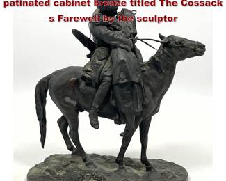 Lot 1950 19th century Imperial Russian patinated cabinet bronze titled The Cossack s Farewell by the sculptor