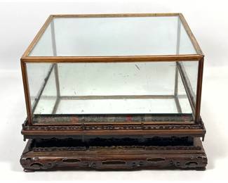 Lot 2213 Asian Carved wood Display Box.