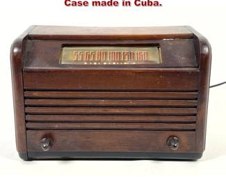 Lot 2248 Vintage Table Top Wood Radio. Case made in Cuba.