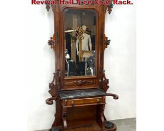 Lot 1810 Antique American Renaissance Revival Hall Tree Coat Rack.