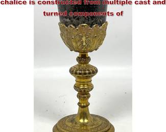 Lot 1919 19th century ecclesiasticalstyle chalice is constructed from multiple cast and turned components of